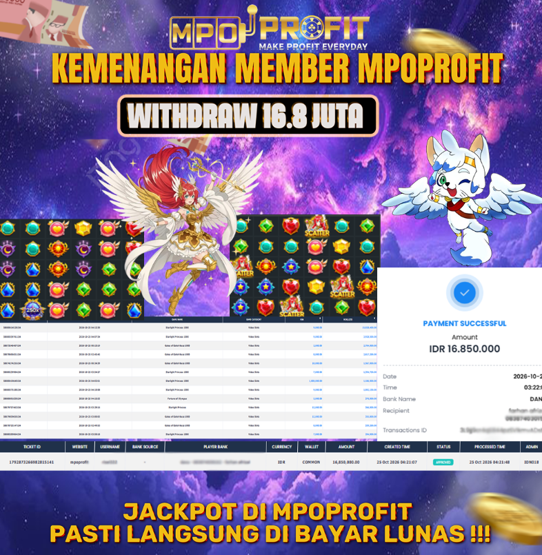 MPOPROFIT JACKPOT PRAGMATIC PLAY! KEMENANGAN MURNI DI (STARLIGHT PRINCESS  TOTAL 16.850.000,- LUNAS)